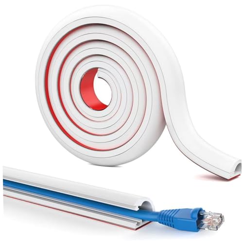 Wandkabelbahn, 6, 6 Fuß Selbstklebendes wasserdichtes Wandkabel, Flexibler PVC-Kabel Concealer für Zuhause und Büro, Deckung für von LAANCOO