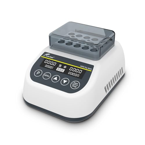 LABFISH Mini Heizung & Kühlung Digitales Trockenbad Inkubator Labor Thermostatisches Heizgerät, Programmierbare Zeitschaltuhr mit 1.5ml*15 Zentrifugenröhrchen Block von LAB FISH