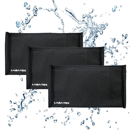 LABA-TEX Flut Barrieren Matte - 3 Stück 5L Wasser akiviert Mobiler Hochwasserschutz 50x25cm Wasseraktivierte Hochwassersperren für Garagen Haus Keller Tür Sandlose Flutschutzsäcke Wasserschutzschlauch von LABA-TEX