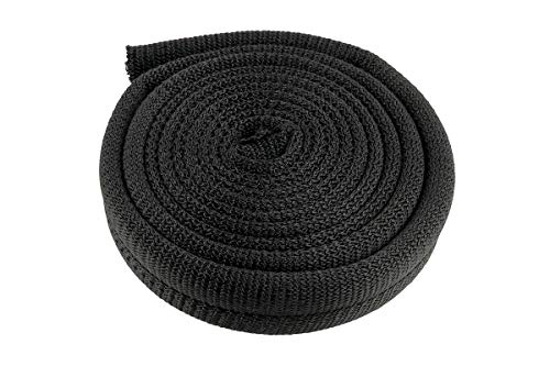 LABEL THE CABLE® 2m - 25mm (für 6-10 Kabel) Kabelschlauch Schwarz Selbstschließend, Kabelkanal flexibel, Kabelschutz Katze Hund, Kabel verstecken PC, Kabelmanagement Schreibtisch höhenverstellbar von LABEL THE CABLE