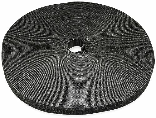 LABEL THE CABLE® 25m Klettband beidseitig schwarz, Klett Kabelbinder, doppelseitig, wiederverschließbar, Klettbinder für das Perfekte Kabelmanagement, auch als Pflanzenbinder - Velours-Qualität von LABEL THE CABLE