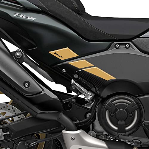 labelbike - 3D Aufkleber Dekorationen und Schutz für Motorrad-Beifahrerfußrasten kompatibel mit Yamaha Tmax 2022-2024 Farbe Gold von LABELBIKE