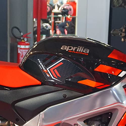 labelbike - 3D Aufkleber aus Harz Seitenschutz für Motorradtank kompatibel mit Aprilia Tuono V4 Rot von LABELBIKE