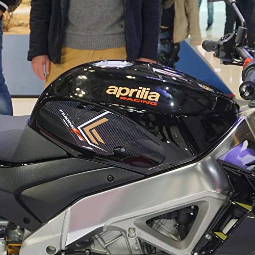 labelbike - 3D Aufkleber aus Harz Seitenschutz für Motorradtank kompatibel mit Aprilia Tuono V4 Gold von LABELBIKE