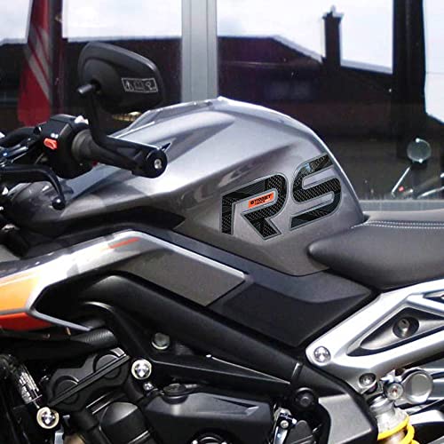 labelbike - 3D Harz Aufkleber für Tankseiten kompatibel mit Triumph Street Triple 765 RS 2023 Orange von LABELBIKE