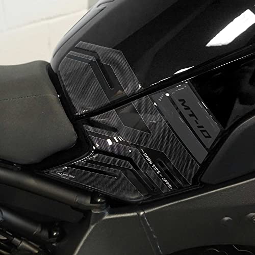 labelbike - 3D Harz Aufkleber Tankseitenschutz kompatibel mit Yamaha MT-10 SP 2022-23 grau von LABELBIKE