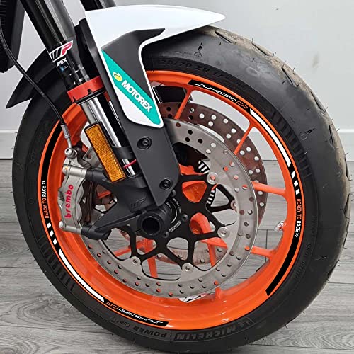 labelbike - Aufkleber Streifen Motorrad Felgen Räder Schutz Kit kompatibel mit KTM 890 Duke GP 2022-2023 Weiß von LABELBIKE