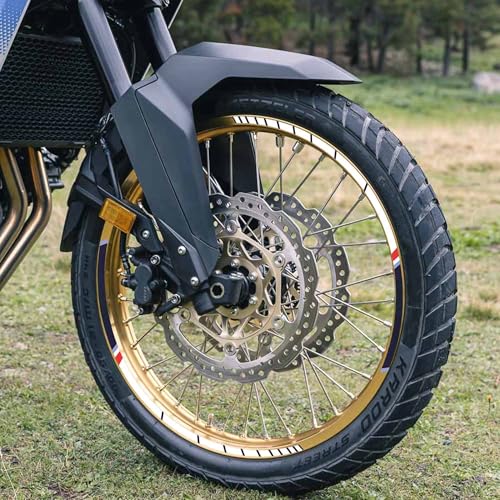 labelbike - Aufkleber Streifen Motorrad Felgen Räder Schutz-Kit kompatibel mit Honda Transalp XL750 2023 Weiß von LABELBIKE