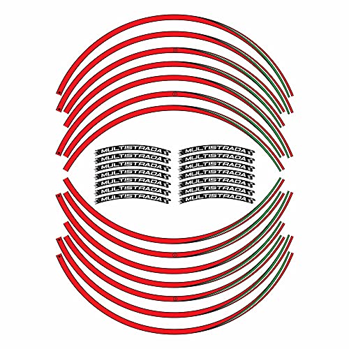 labelbike - Aufkleber Streifen Motorradfelgen Räder 17' Schutz-Kit kompatibel mit Ducati Multistrada 1000-1100 - 1200-1260 - Farbe Rot Italien von LABELBIKE