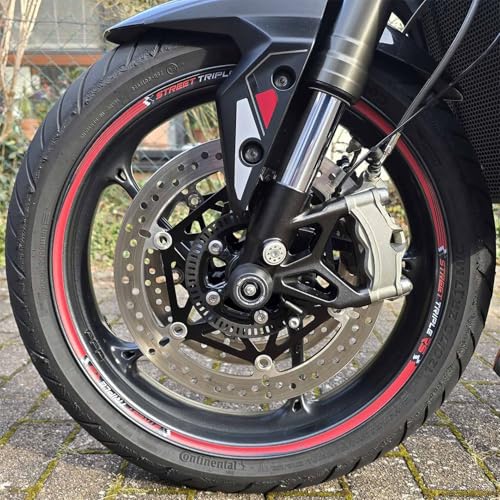 labelbike - Aufkleber Streifen Motorrad Felgen Räder 17 Schutz-Kit kompatibel mit Triumph Street Triple 765 RS - Farbe Rot von LABELBIKE