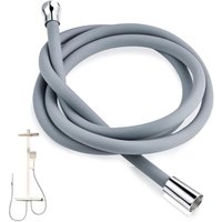 1,5 m Brauseschlauch, universeller G1/2 Zoll Silikon-Brauseschlauch, knicksichere Brauseschläuche und einfach zu installieren (grau) von LABLANC