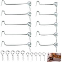 10 Stück Fensterhaken, Haken und Öse für Fenster, dicke Sichtschutz-Türschlossöse mit 10 Befestigungsschrauben für Türen und Fenster 10 Stück Fensterhaken, Haken und Öse für Fenster, dicke Sichtschutz-Türschlossöse mit 10 Befestigungsschrauben für Türen und Fenster von LABLANC