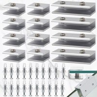 12 Stück Glasklemmen, Regalhalterungen aus Legierung, 6–8 mm Glasklemmen, verstellbare Glasregalstütze aus Aluminium, passend für Geländer, Fenster, von LABLANC