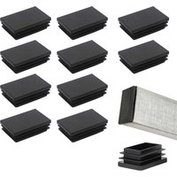 16 Stück 60 x 40 mm Vierkantrohr-Endkappen, quadratische Endkappen aus PE-Kunststoff, Stuhlbein-Endkappen, Vierkantrohr-Endkappen für Metallrohre, von LABLANC