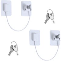 2 Stück Kinder-Fenstersicherungen, Kinderschutz-Fenstersicherungen mit 4 Schlüsseln, stark klebendes Kühlschrankschloss zum Verschließen von Türen, von LABLANC