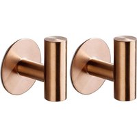 2 Stück selbstklebende Badezimmer-Wandhaken, Küchenhandtuchhaken, Bilderaufhänger ohne Bohren, selbstklebende Badetuchhaken, Edelstahl (Roségold) von LABLANC