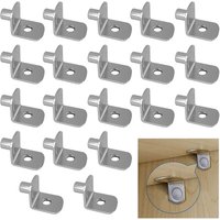 Lablanc - 20 Stück Metall-Regalstützstifte, 5 mm L-förmige Halterung für Möbel, Schränke, Bücherregale von LABLANC