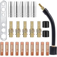 24 Stück/Schweißdüsen-Kontaktspitzen MB 15 AK MIG MAG Schweißbrenner-Kontaktspitze 0,8 M6 Gasdüse, konische Gasdüse, Kontaktrohrhalter, von LABLANC