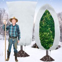 Lablanc - 2er-Pack Frostschutz-Vlies-Pflanztaschen mit Kordelzug und Reißverschluss für Sträucher, Obstbäume im Topf, 180 x 120 cm von LABLANC