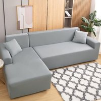 2er-Pack Stretch-Sofabezug, 2-Sitzer, L-förmiger Ecksofabezug für Ecksofa, Ecksofa-Schutz, Hellgrau 2er-Pack Stretch-Sofabezug, 2-Sitzer, L-förmiger Ecksofabezug für Ecksofa, Ecksofa-Schutz, Hellgrau von LABLANC