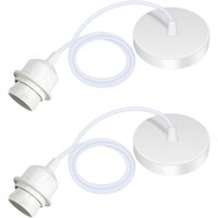2er Set E27 Pendelleuchte mit Schraubring, 100CM verstellbares Kabel, E27 Pendellampenfassung, kompatibel mit Lampenschirm, für Deckenbeleuchtung 2er Set E27 Pendelleuchte mit Schraubring, 100CM verstellbares Kabel, E27 Pendellampenfassung, kompatibel mit Lampenschirm, für Deckenbeleuchtung von LABLANC