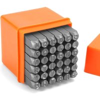 36 Stück 6 mm Buchstaben- und Zahlenstempel – Alphabet A-Z, Zahlen 0-8, Symbol & – Stanzer für Metall, Holz, Kunststoff und Leder von LABLANC