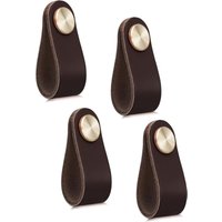 4 Stück Möbelgriff aus Leder, Schranktürknauf, Ledergriff, Schubladenknauf, Vintage-Möbelgriff für Schränke, Kommoden, Küche, Badezimmer 4 Stück Möbelgriff aus Leder, Schranktürknauf, Ledergriff, Schubladenknauf, Vintage-Möbelgriff für Schränke, Kommoden, Küche, Badezimmer von LABLANC