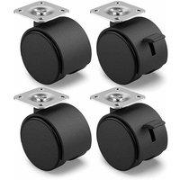 Lablanc - 4er Set Möbelrollen 40 mm, Transportrollen mit Bremse bis 100 kg, Lenkrollen für Innenmöbel, Rollen mit geringem Rollwiderstand Lablanc - 4er Set Möbelrollen 40 mm, Transportrollen mit Bremse bis 100 kg, Lenkrollen für Innenmöbel, Rollen mit geringem Rollwiderstand von LABLANC