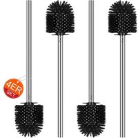 4er Set Silikon WC-Bürste Toilettenbürste Klobürste Ersatzbürste mit Edelstahlgriff ø 7,5 cm schwarz - Lablanc von LABLANC