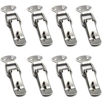 Lablanc - 8 Stück Hebelriegel, federbelasteter Riegel, Kippriegel aus Edelstahl für Werkzeugtruhe, Schublade, Schrank und Truhe, Silber von LABLANC