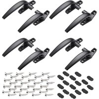 8-teiliges Set Fenstergriffe, universelle Fenstergriffe aus Aluminiumlegierung mit Befestigungsschrauben, 4 links und 4 rechts, schwarz von LABLANC