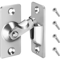 90-Grad-Türschloss mit rechtem Winkel, Präzisionsguss-Edelstahl, rechtwinkliger Schiebetürschlossriegel für Scheunentore mit 4 Schrauben (Silber) von LABLANC