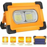Akku-LED-Flutlicht – 80 w Baustellenlampe – mit Solarpanel – 4 Modi, 10.000 mAh Akku – geeignet für Camping, Heimwerken - Lablanc von LABLANC