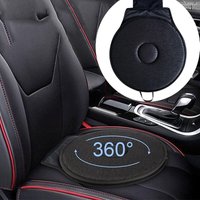 Auto-Drehmatte, 360-Grad-Auto-Drehmatte, Sitzkissen, Memory Foam-Kissen, rundes tragbares Kissen-Entlastungspad, Heimauto (schwarz) von LABLANC