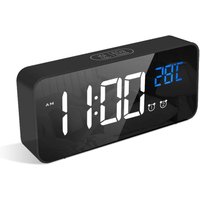 Lablanc - Digitaler Wecker, LED-Wecker mit Schlummerfunktion, lädt USB-Anschlüsse (schwarz) von LABLANC