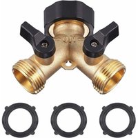 Doppelter Wasserhahn für Waschmaschine, 2-Wege-Y-Wasserschlauch-Wasserhahnanschluss für 3/4 Versorgungsschläuche, Doppelauslass-Wasserhahn für von LABLANC