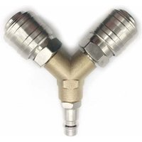 Druckluftverteiler, 1/4 Druckluftanschluss, 3-Wege-Schnellverschluss-Druckluftanschluss, Y-Luftverteiler, mit Außengewinde Y-Verteiler - Lablanc von LABLANC
