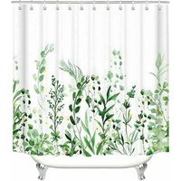 Duschvorhang 180 x 200, schimmelresistente Textil-Duschvorhänge, wasserdichte Blumen, beschwerter Saum, waschbarer Badevorhang aus Polyestergewebe von LABLANC
