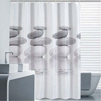 Duschvorhang 200 x 200 cm, grauer Kieselstein-Textil-Anti-Schimmel- und wasserabweisender Duschvorhang - Lablanc Duschvorhang 200 x 200 cm, grauer Kieselstein-Textil-Anti-Schimmel- und wasserabweisender Duschvorhang - Lablanc von LABLANC