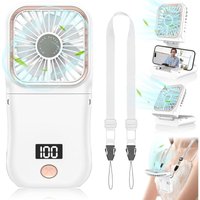 Faltbarer tragbarer Mini-Ventilator, wiederaufladbarer USB-Handventilator, kleiner tragbarer batteriebetriebener Taschenventilator mit LED-Anzeige, von LABLANC