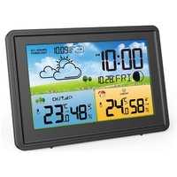 Lablanc - Funk-Wetterstation mit Außensensor mit Adapter, Wetterstation, digitale Innen-Funkuhr und Außenthermometer mit Wettervorhersage von LABLANC