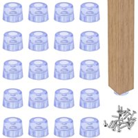 Gummifüße zum Anschrauben - 20 Stück transparent, Möbelgleiter mit Schrauben für Stühle und Beine von LABLANC