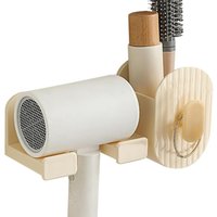Haartrocknerhalter zur Wandmontage, Lockenstabhalter – platzsparend – ohne Bohren – Badezimmer-Organizer für Kamm, Haarnadel, Handtuch zugänglich von LABLANC
