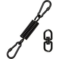 Hängesessel mit Feder, Schaukelfeder aus Stahl mit 2 Karabinern und 360°-Drehhaken, Tragkraft bis 250KG, mit Zwei Karabinern für Hängesessel von LABLANC