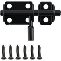 Innentürschloss, praktischer Türriegel, Außentürriegel für Schrank, Schublade und Garten, Edelstahl, Schwarz von LABLANC