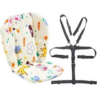 Kinderwagen-/Hochstuhl-Sitzauflage, Kissen, Sitzschutzmatte, robuste Hochstuhlgurte (5-Punkt-Gurt), 1 Anzug (Giraffe) von LABLANC