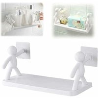 Küchen-Toilettenregal, nicht gebohrter selbstklebender Wandaufbewahrungshalter, praktische Badezimmerküche, Seifendekoration, Badeflaschen, Kerzen, von LABLANC