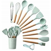 Küchenutensilien, Silikon-Küchenutensilien, antihaftbeschichtetes Küchenutensilien-Set aus Holz, lebensmittelechtes Silikon, 11-teiliges von LABLANC