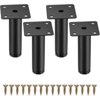 4 Stück Möbelbeine, 10 cm/4 Zoll verstellbare Möbelbeine, Stützfüße zur Befestigung aus Metall für Möbel/Tisch/Stuhl/Schreibtisch/Küche/Schrank/Sofa von LABLANC