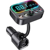 LaBlanc - Bluetooth-FM-Transmitter mit Doppelmikrofon, [Eine Taste zum Ausschalten von FM] Kabellose Freisprecheinrichtung mit 3 USB-Anschlüssen von LABLANC